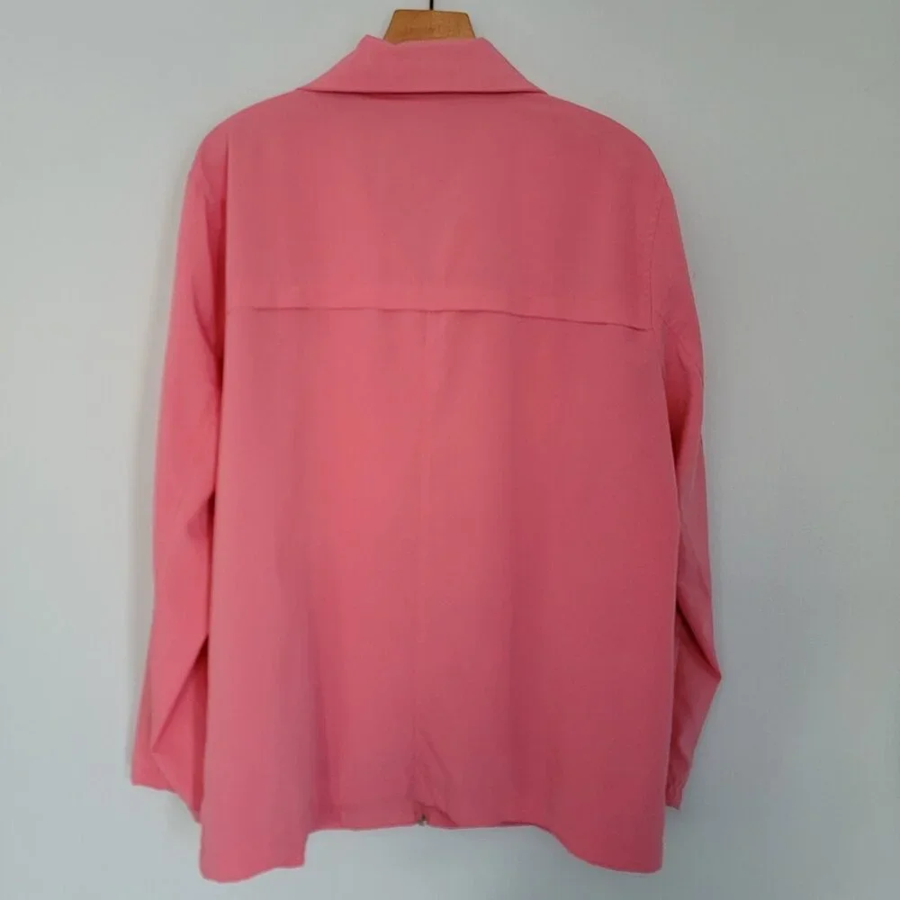 Line Up For Sport Golf Jacket Windbreaker Women Golfers‎ Pink Zip Front L